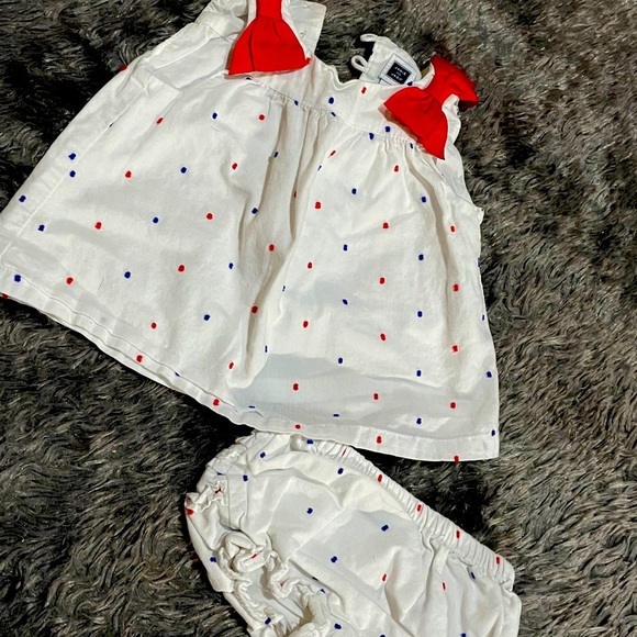 Red white and blue girl dress and bloomers - Picture 1 of 3